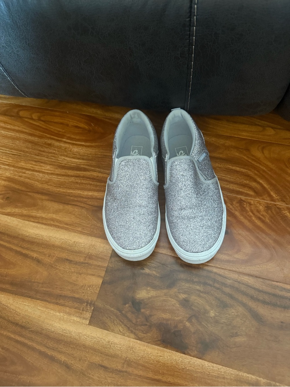 Vans Kids Slip-On Glitter Sneakers - Silver